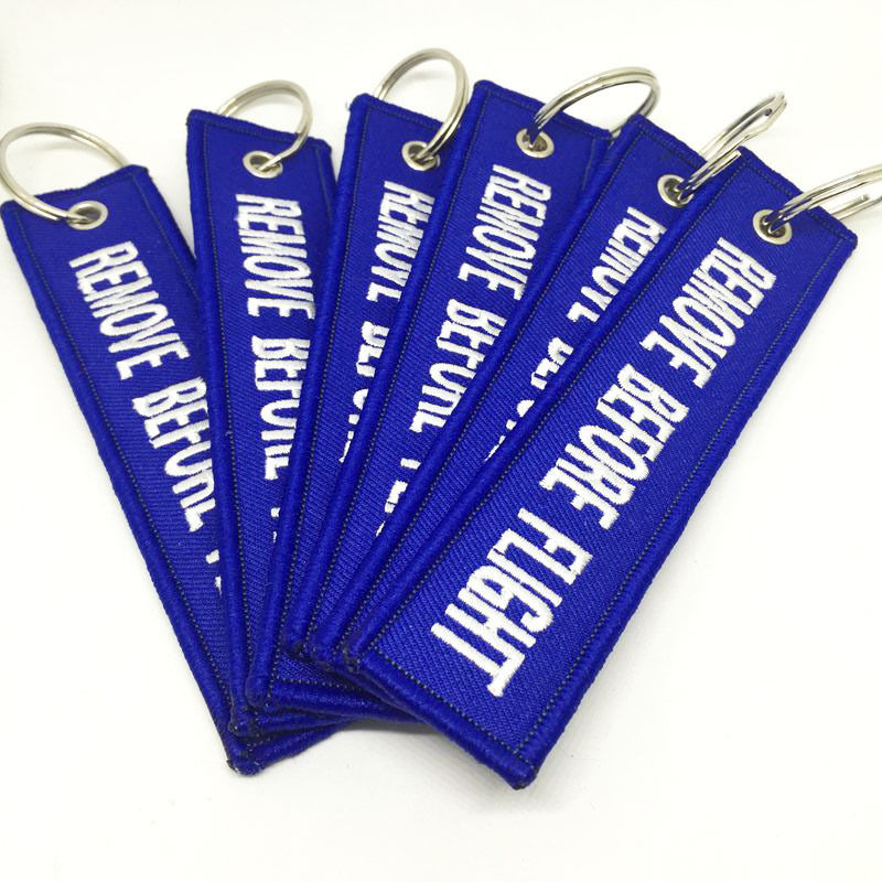 Remove Before Flight Double-sided Keychain Aviation Blue